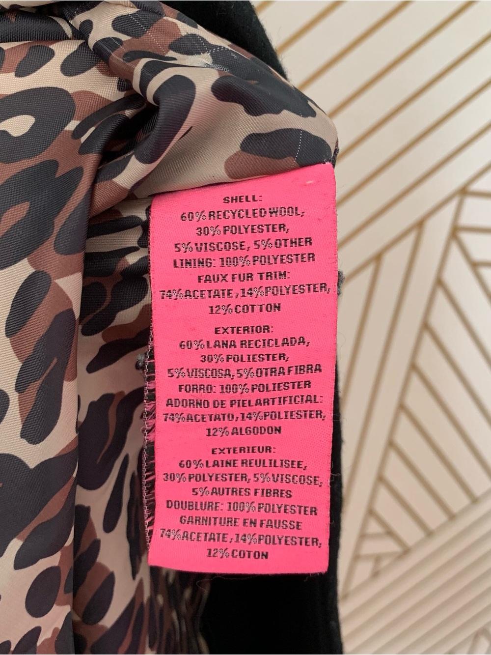 Betsey Johnson Y2K 2000's Black Wool Military Princess Coat Leopard Rose Lining - Picture 7 of 11